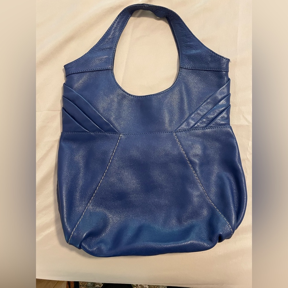 Lucky Brand cow leather shoulder bag hobo style: color royal blue